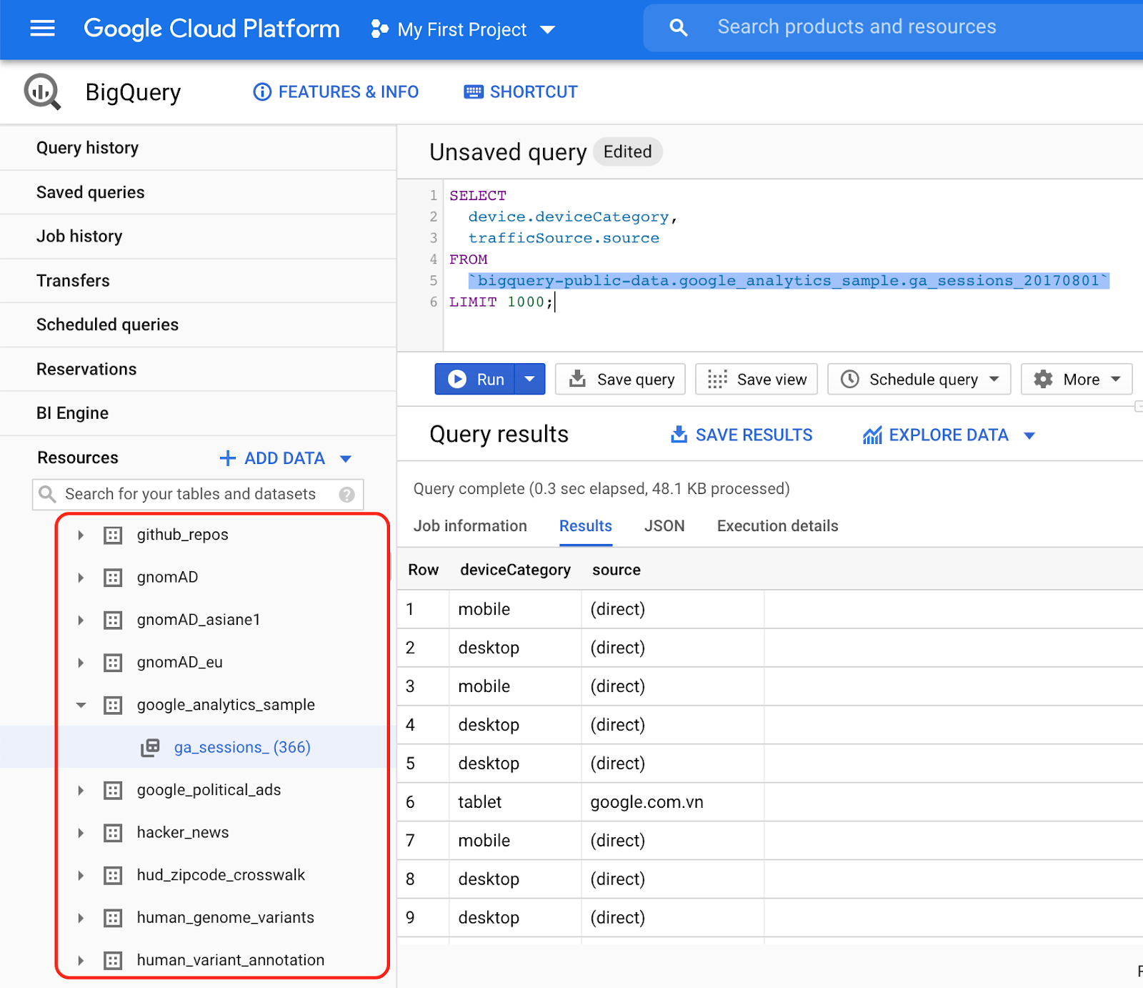 Other public datasets